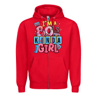Red i'm a 80's kinda girl Zipper Hoodie - MaliasSmallBusiness