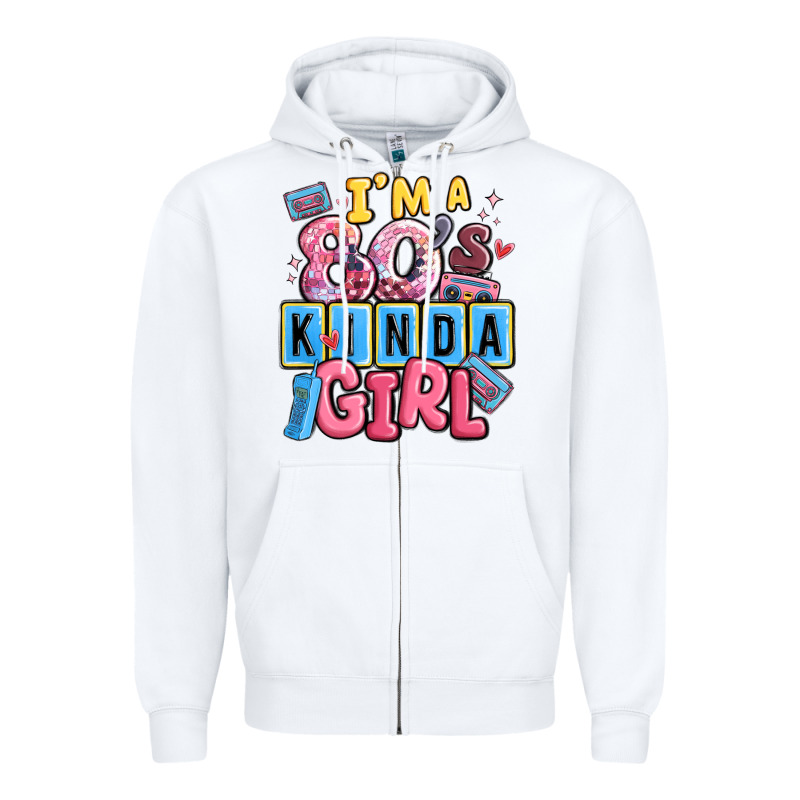 I'm A 80's Kinda Girl Zipper Hoodie by MaliasSmallBusiness | Teevron