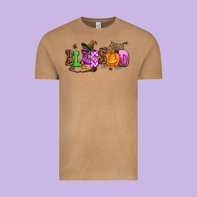Halloween Blessed Vintage Tee Designed By Adodesignshop