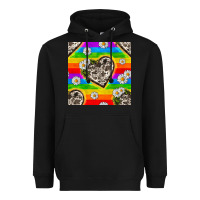 Black Pride LGBTQ+ Cowhide Hearts And Daisy Patterns Heavyweight Hoodie - BundleAndBundleShop
