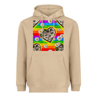Mushroom Pride LGBTQ+ Cowhide Hearts And Daisy Patterns Heavyweight Hoodie - BundleAndBundleShop
