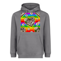 Storm Pride LGBTQ+ Cowhide Hearts And Daisy Patterns Heavyweight Hoodie - BundleAndBundleShop
