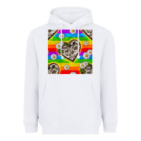 White Pride LGBTQ+ Cowhide Hearts And Daisy Patterns Heavyweight Hoodie - BundleAndBundleShop