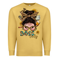 Antique Gold Western Messy Bun Boss Lady With Money Premium Sweatshirt - BundleAndBundleShop