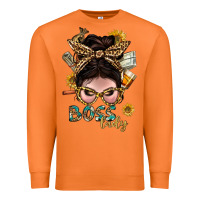 Carrot Western Messy Bun Boss Lady With Money Premium Sweatshirt - BundleAndBundleShop