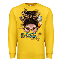 Lemon Western Messy Bun Boss Lady With Money Premium Sweatshirt - BundleAndBundleShop