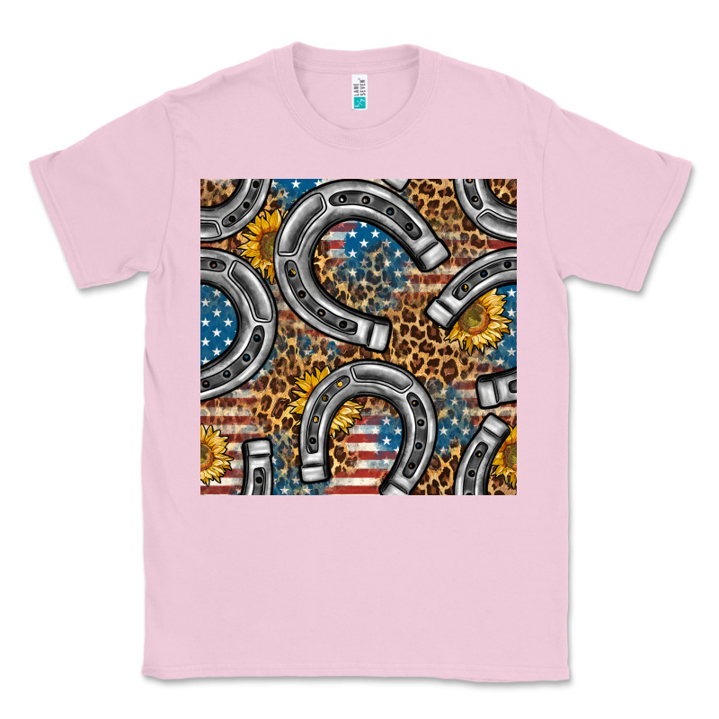 American Flag Horseshoe Deamless Pattern Classic Tee by BundleAndBundleShop | Teevron