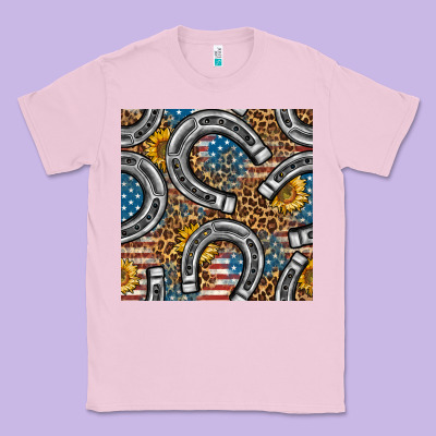 American Flag Horseshoe Deamless Pattern Classic Tee Designed By Bundleandbundleshop