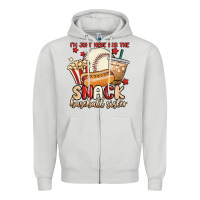 Dove Grey i'm just here for the snack baseball sister Zipper Hoodie - MaliasSmallBusiness