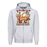 Heather Grey i'm just here for the snack baseball sister Zipper Hoodie - MaliasSmallBusiness