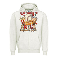 Oatmeal Heather i'm just here for the snack baseball sister Zipper Hoodie - MaliasSmallBusiness