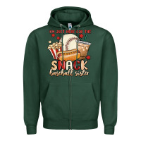 Sports Green i'm just here for the snack baseball sister Zipper Hoodie - MaliasSmallBusiness