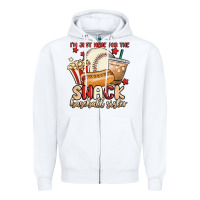 White i'm just here for the snack baseball sister Zipper Hoodie - MaliasSmallBusiness