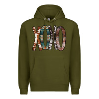 Army Green Xoxo Leopard Heart Premium Hoodie - Bettercallsaul