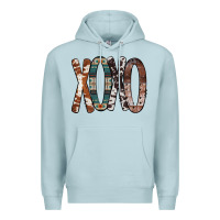 Blue Mist Xoxo Leopard Heart Premium Hoodie - Bettercallsaul