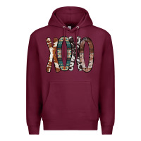 Burgundy Xoxo Leopard Heart Premium Hoodie - Bettercallsaul