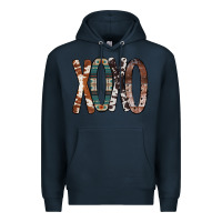 Navy Xoxo Leopard Heart Premium Hoodie - Bettercallsaul