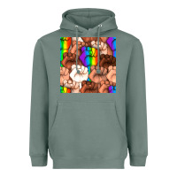 Sage Pride lgbtq fists seamless pattern Heavyweight Hoodie - BundleAndBundleShop