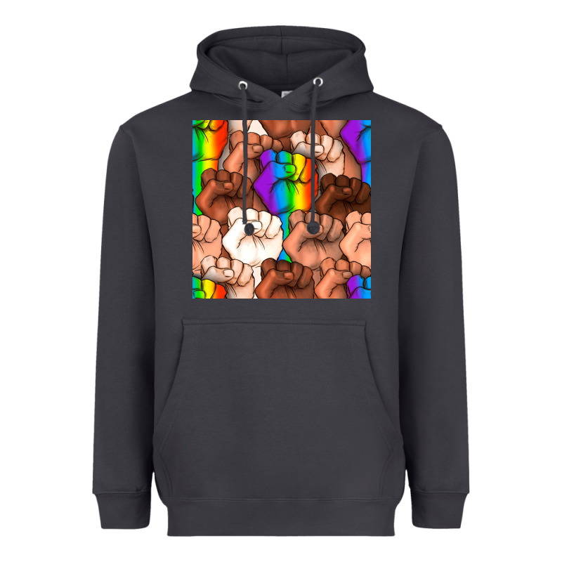 Pride Lgbtq Fists Seamless Pattern Heavyweight Hoodie by BundleAndBundleShop | Teevron