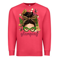 Glamping Messy Bun With Glamping Camp Tent Bbs Premium Sweatshirt | Teevron