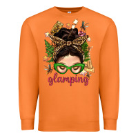 Carrot Glamping Messy Bun With Glamping Camp Tent Bbs Premium Sweatshirt - BundleAndBundleShop