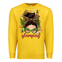 Lemon Glamping Messy Bun With Glamping Camp Tent Bbs Premium Sweatshirt - BundleAndBundleShop
