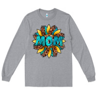 Heather Grey sunflower mom leopard Long Sleeve Tee - Artiststas
