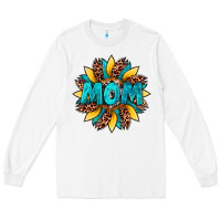 White sunflower mom leopard Long Sleeve Tee - Artiststas