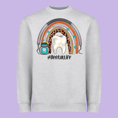 Dentallife Rainbow Heavyweight Sweatshirt Designed By Jahusdesignshop