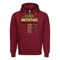Burgundy black inventors black history Zipper Hoodie - MaliasSmallBusiness