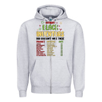 Heather Grey black inventors black history Zipper Hoodie - MaliasSmallBusiness