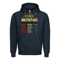 Navy black inventors black history Zipper Hoodie - MaliasSmallBusiness