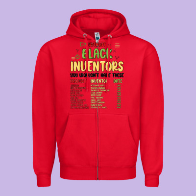 Black Inventors Black History Zipper Hoodie Designed By Maliassmallbusiness