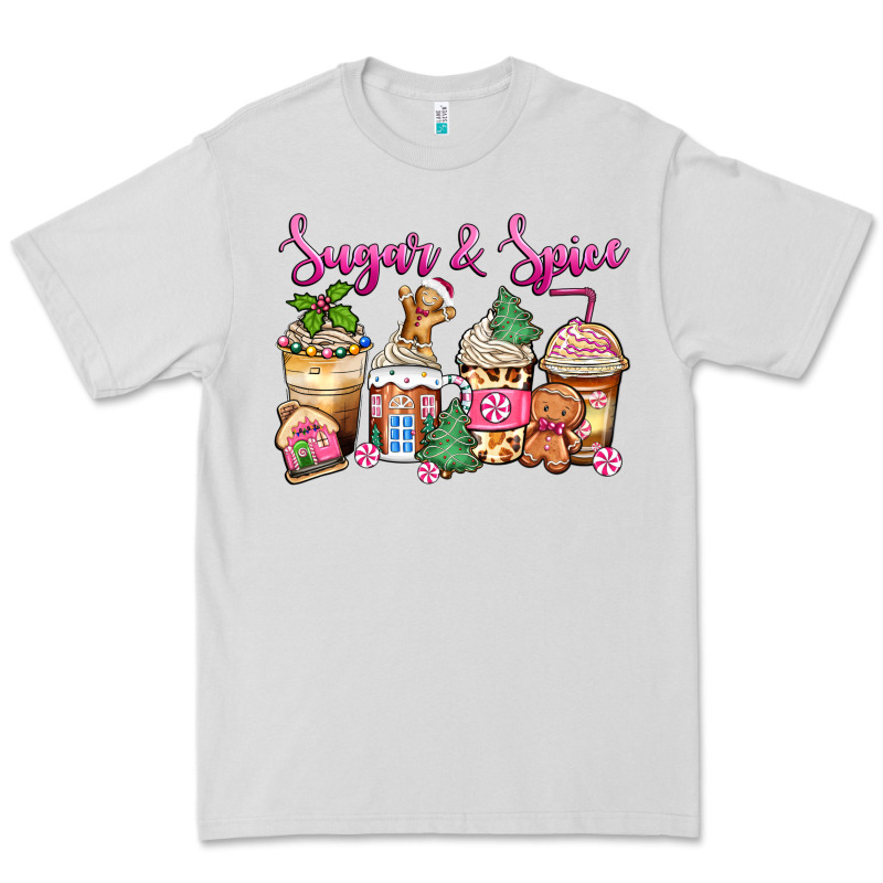 Sugar And Spice Pink Gingerbread Coffee Cups Premium Tee by Zillion Design Studio | Teevron