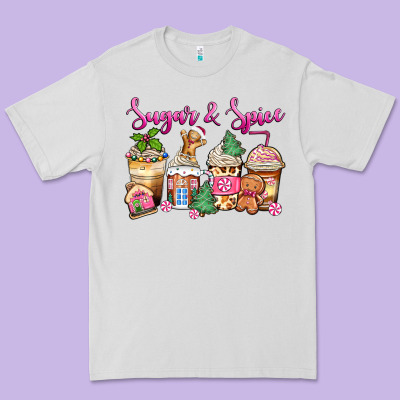Sugar And Spice Pink Gingerbread Coffee Cups Premium Tee Designed By Zillion Design Studio