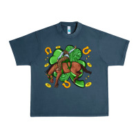 Midnight Navy cowboy with shamrock Urban Heavy Tee - Artiststas