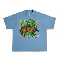 Pebble Blue cowboy with shamrock Urban Heavy Tee - Artiststas