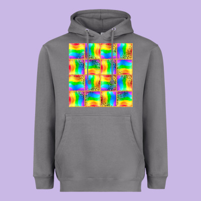 Pride Lgbtq Flag And Leopard With Glitter Seamless Heavyweight Hoodie Designed By Bundleandbundleshop