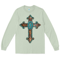 Matcha turquoise cross Long Sleeve Tee - AdoDesignShop