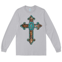 Moon Dust turquoise cross Long Sleeve Tee - AdoDesignShop