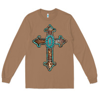 Toasted Coconut turquoise cross Long Sleeve Tee - AdoDesignShop