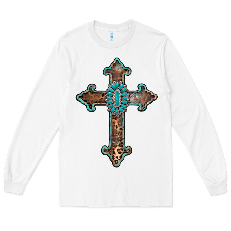 Turquoise Cross Long Sleeve Tee by AdoDesignShop | Teevron