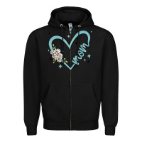 Black mom with heart and flowers Zipper Hoodie - MaliasSmallBusiness