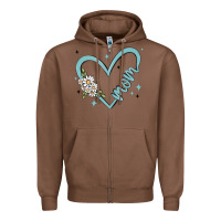 Chestnut mom with heart and flowers Zipper Hoodie - MaliasSmallBusiness