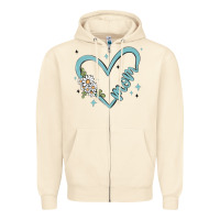 Sandshell mom with heart and flowers Zipper Hoodie - MaliasSmallBusiness