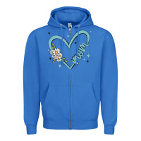 True Royal mom with heart and flowers Zipper Hoodie - MaliasSmallBusiness