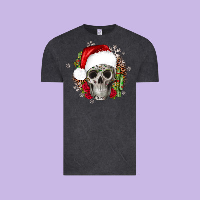 Skull Christmas Cactus Vintage Tee Designed By Jahusdesignshop