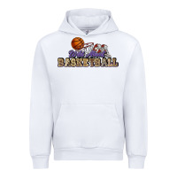 White Wild about Basketball Urban Hoodie - HowdyJamesFarm