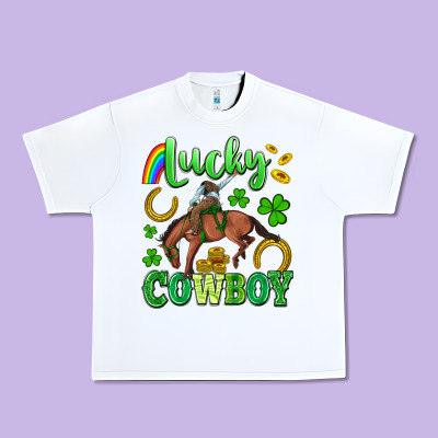 Lucky Cowboy Urban Heavy Tee Designed By Artiststas