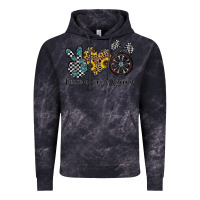 Cloud Black peace love racing Vintage Hoodie - CowhideDigitalArt